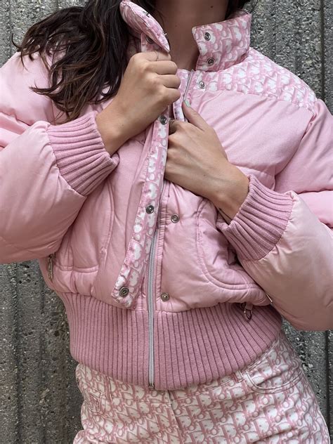 pink dior logo|dior pink puffer logo.